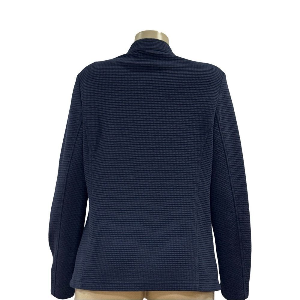 RABE Waffle Textured Zipped Jacket, Navy - Picture 7 of 10
